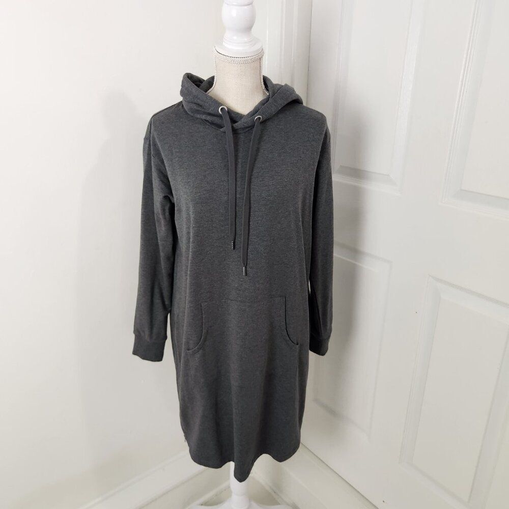 Garnet Hill Dress Womens XS Gray Trainer Hooded Tunic Sweatshirt Athleisure - Picture 13 of 13